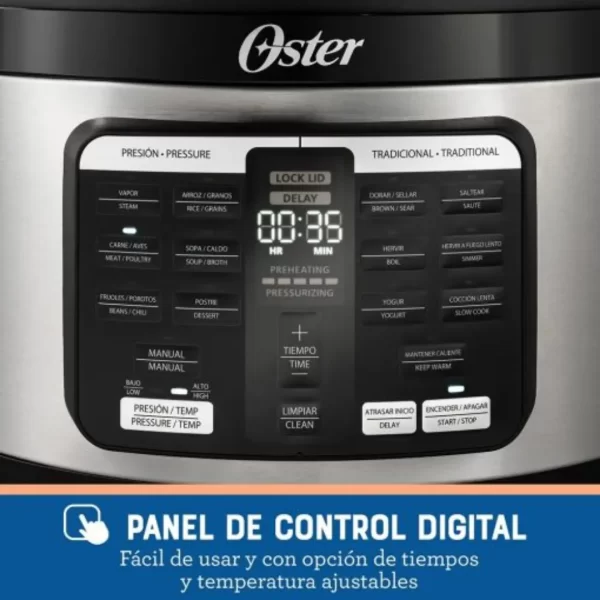 Multi-Olla Rápida Oster® Ovalada de 5.7L con Panel Digital - Acero (CKSTPCECOV57-053) - Imagen 9