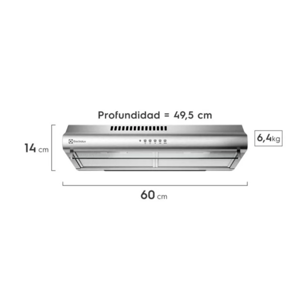 Campana Extractora Empotrable ELECTROLUX de 60cm EJSE242TBIS - Imagen 3