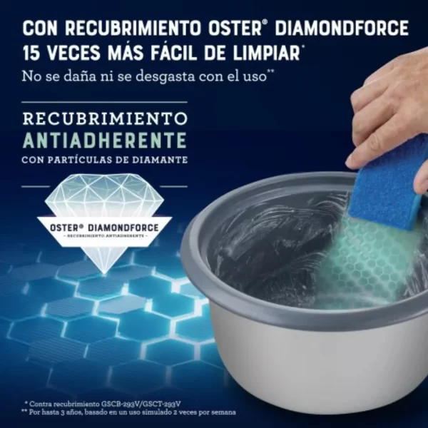 Arrocera 3 en 1 de 12 Tazas OSTER DiamondForce CKSTRC12DFSKE - Imagen 4