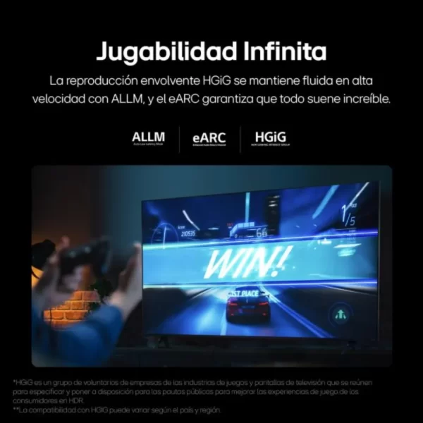 Televisor inteligente LG 43UT7300PSA de 43 pulgadas 4K UHD con pantalla encendida mostrando un paisaje colorido.