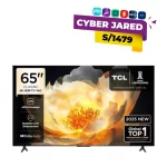 Smart TV marca TCL modelo V6C con resolución 4K HDR, diseño de pantalla sin bordes y soportes laterales en color negro.