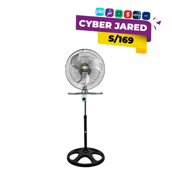 Ventilador BOSSKO 18 pulgadas 3 en 1 200W modelo BK-8218VI/NG color negro para hogar y oficina