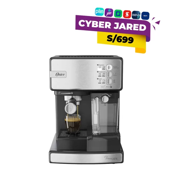 Cafetera OSTER PrimaLatte BVSTEM6603SS 15 bares automática para espresso y cappuccino en casa