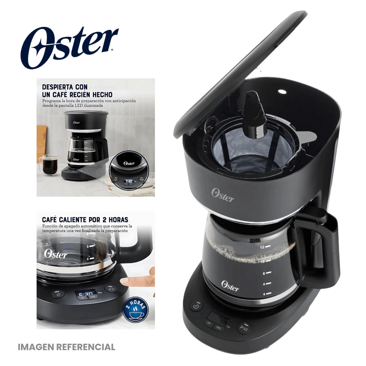 Cafetera Oster Programable 12 Tazas BVSTDCP121B - Imagen 3