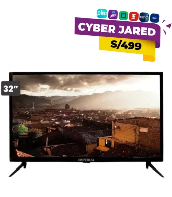Televisor Smart TV Imperial 32LN4100S de 32 pulgadas, de color negro, con pantalla LED, base y control remoto.