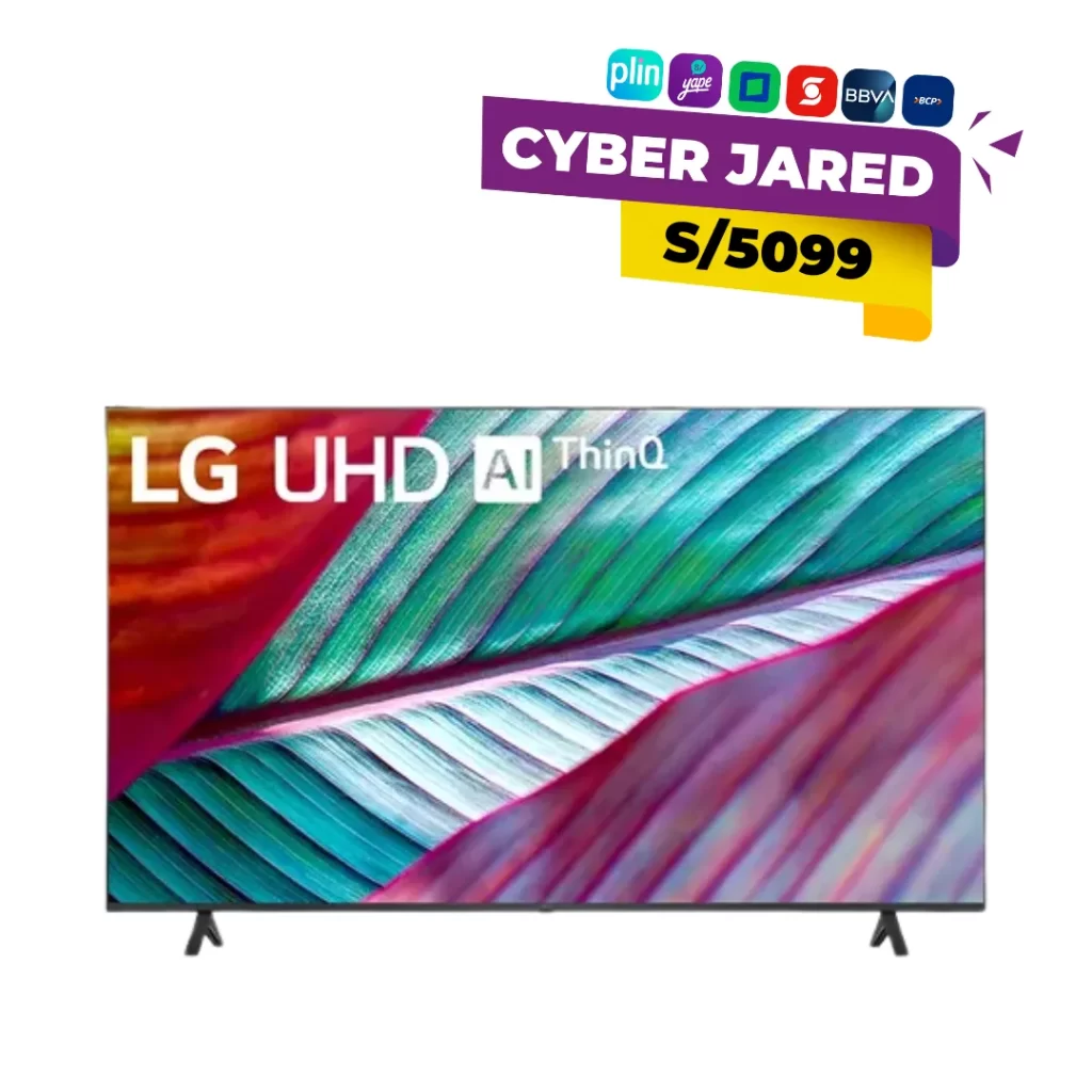 Televisor Smart TV LG 86UR8750PSA de 86 pulgadas, color negro, con panel LED 4K UHD y diseño delgado.