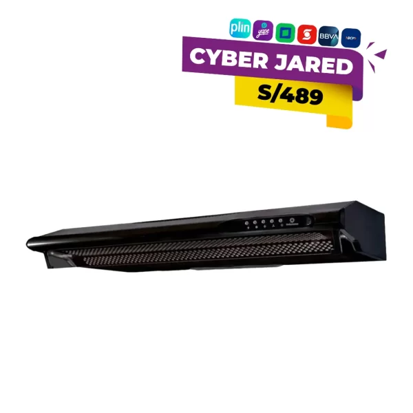 Campana extractora Indurama CEI-90NEVC plateado con extracción potente e iluminación LED