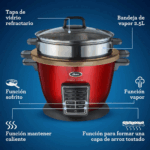 Arrocera Oster Multifunción Biocerámica Rojo CKSTRC9030R - Imagen 5