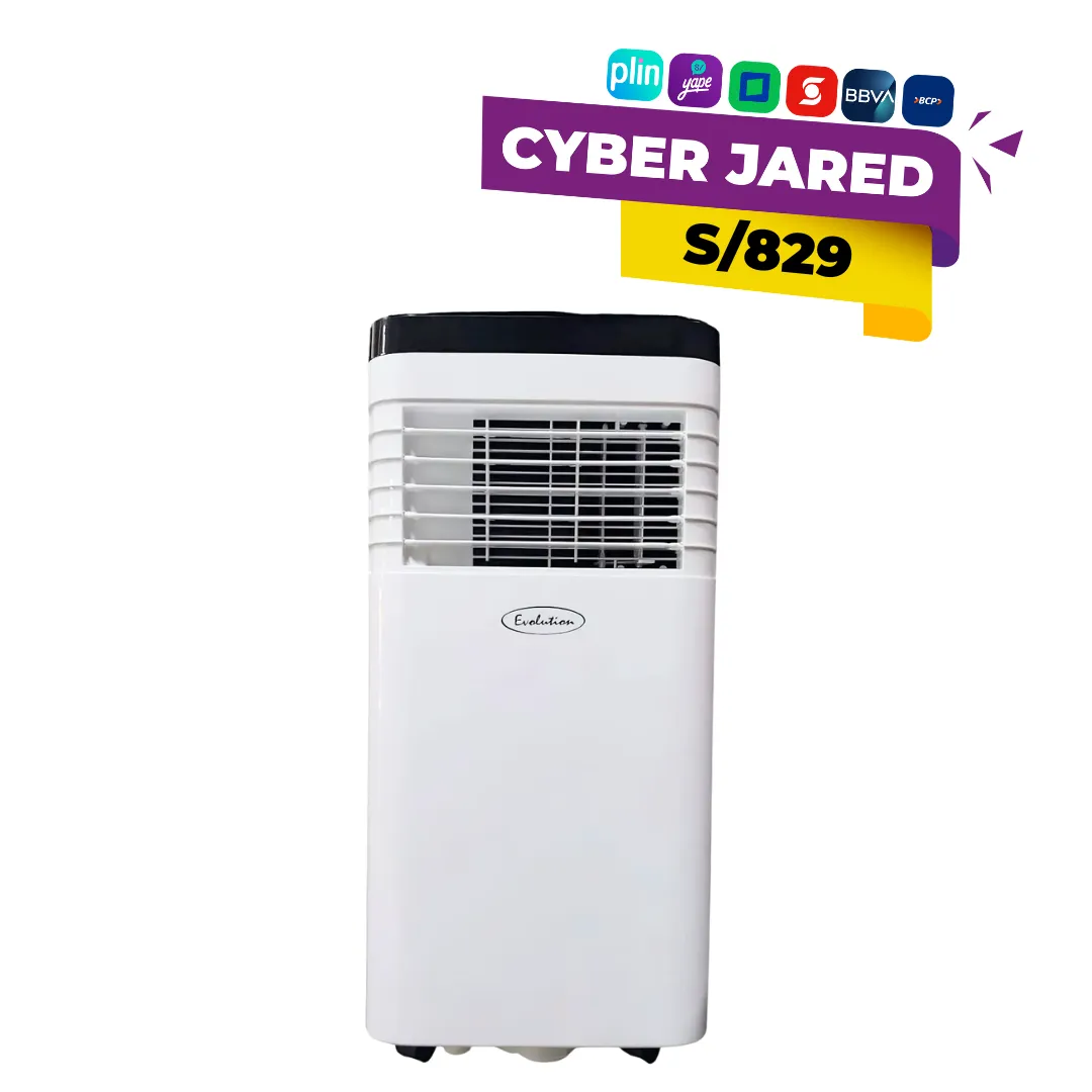 Aire acondicionado portátil Evolution SKY-1B, de diseño vertical, color blanco, con ruedas, kit de ventana y control remoto. Aire acondicionado portátil Evolution SKY-1B, de diseño vertical, color blanco, con ruedas, kit de ventana y control remoto.