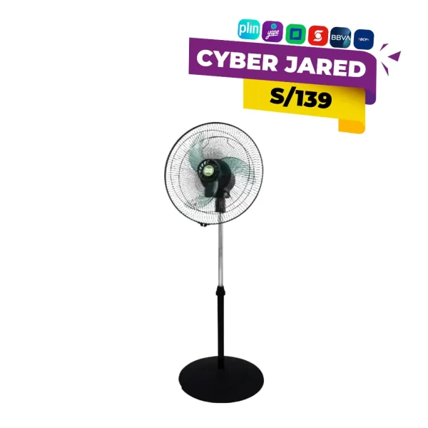 Ventilador de pedestal o mesa orbital Bossko BK-8223VO, de 16 pulgadas, con movimiento de oscilación circular de 360 grados y rejilla de protección.