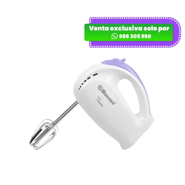 Batidora de mano Bossko BK-1645 color morado con varillas de acero inoxidable y diseño ergonómico