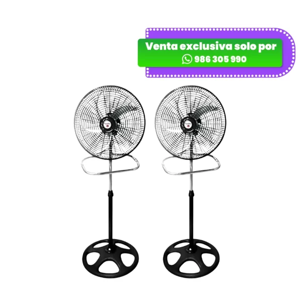 Pack de 2 ventiladores Fujitec CF-187 160W color negro con aspas eficientes y control de velocidad