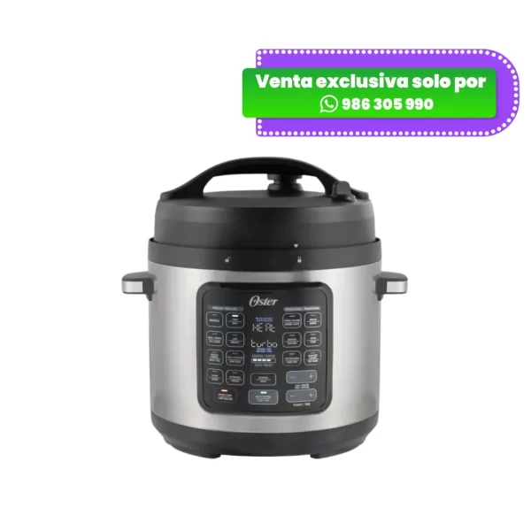 Multi Olla Oster CKSTPCECT57DF de 5.7 litros con 14 funciones y pantalla digital color negro