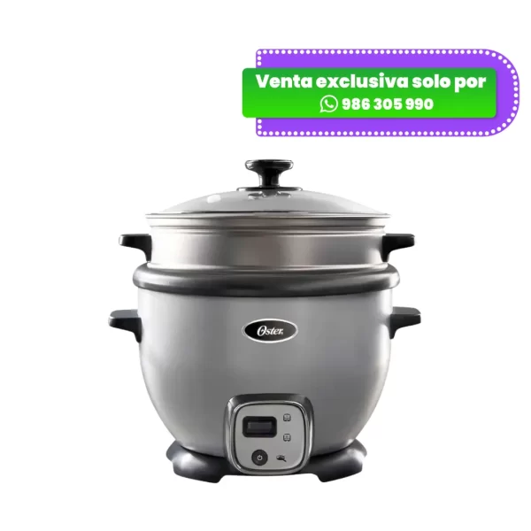 Arrocera Oster CKSTRC8029S Multiusos con función sofrito color silver con recubrimiento antiadherente