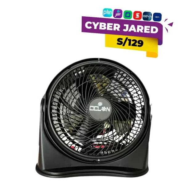 Ventilador eléctrico de mesa Ciclon CL-801B, de 8 pulgadas de diámetro, color blanco o negro, con rejilla protectora y base de apoyo estable.