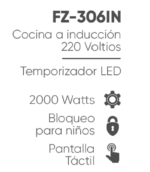 Cocina de Inducción Digital FINEZZA de 1 Hornilla Negro FZ-306IN - Imagen 3