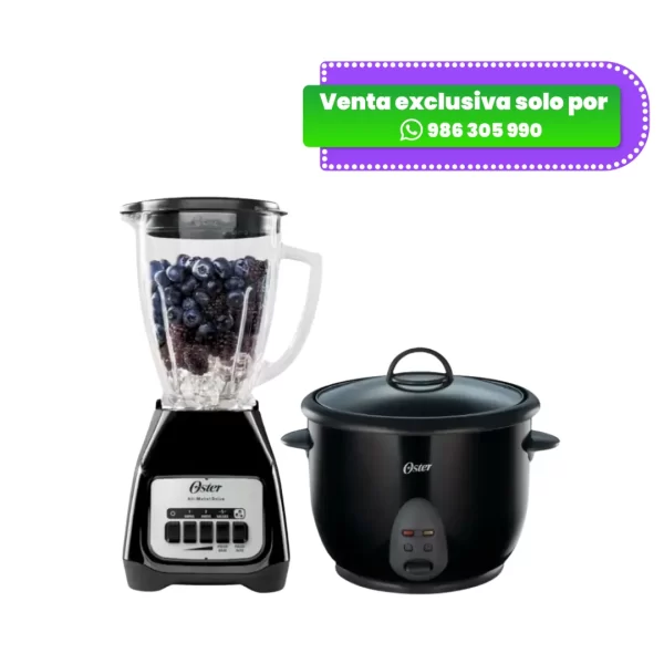 Combo Oster con licuadora y arrocera multiuso de 10 tazas con función sofrito y recubrimiento antiadherente