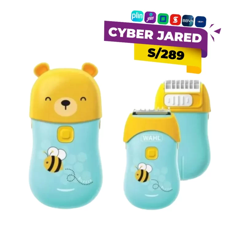 Máquina cortadora de cabello Wahl 70002 de uso inalámbrico, de diseño compacto y ergonómico, especial para bebés y niños con cuchillas seguras.