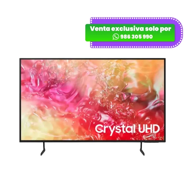 Televisor Samsung 43" DU7000 4K Crystal UHD Smart TV color negro vista frontal
