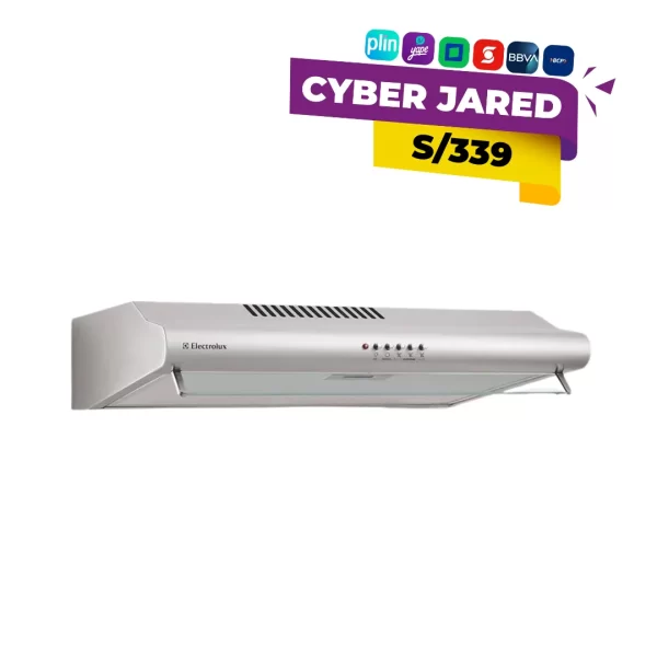 Campana extractora empotrable Electrolux 60 cm EJSE242TBIS con extracción potente e iluminación LED