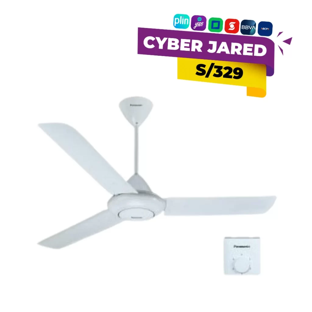 Ventilador de techo PANASONIC 56 pulgadas 75W color blanco para aire fresco y eficiente