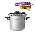 Olla a presión Finezza FZ-847AP-IN de 7 litros, de acero inoxidable con acabado brillante, tapa de seguridad y mango ergonómico.