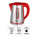 Hervidor Eléctrico BOSSKO de 2 Litros Rojo BK-208H - Imagen 2