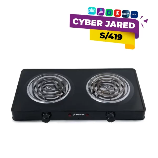 Cocina eléctrica IMACO HP1400 de 2 hornillas compacta y eficiente para el hogar o la oficina