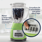 Combo Oster: Licuadora de 2 Velocidades con Vaso de Vidrio + Cuchilla Adicional - Imagen 2