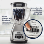 Licuadora OSTER de 2 Velocidades con Vaso de Vidrio Plata BLSTKAG-NPB - Imagen 2