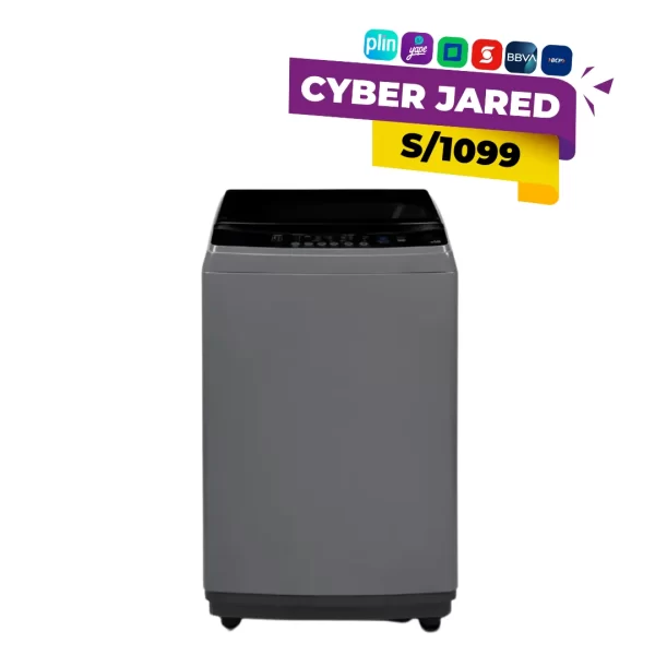 Lavadora automática INDURAMA gris LRI-16DGR de 16 kg con tambor de acero inoxidable y panel digital