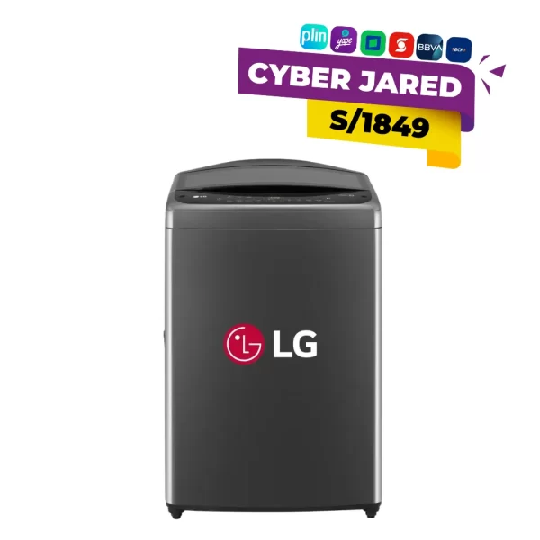 Lavadora de carga superior LG WT17BV6T de 17 kg, con tecnología AI DD de inteligencia artificial y diseño moderno.