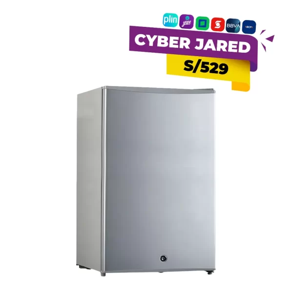 Frigobar BORD 93L modelo MI120S-M color silver, compacto y eficiente para espacios pequeños