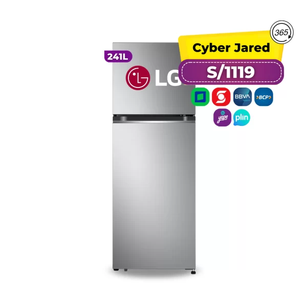 Refrigeradora LG de 241L Top Freezer con Door Cooling GT24BPP