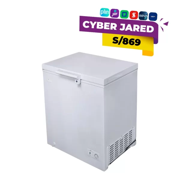 Congeladora OSTER OS-PCF5001WE blanca de 145L con amplio espacio y congelación eficiente
