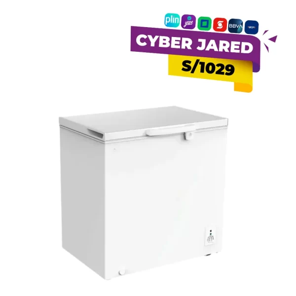 Congeladora OSTER OS-PCFME7001WE blanca de 199L con amplio espacio y congelación eficiente