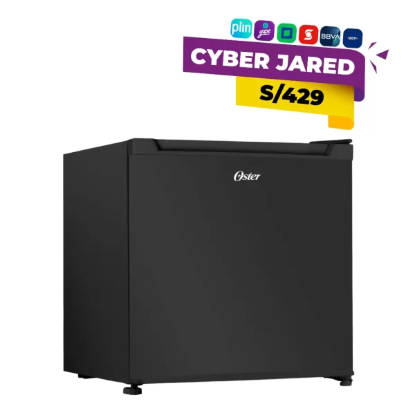 Frigobar OSTER OS-PMBME50B negro de 46 litros compacto y eficiente