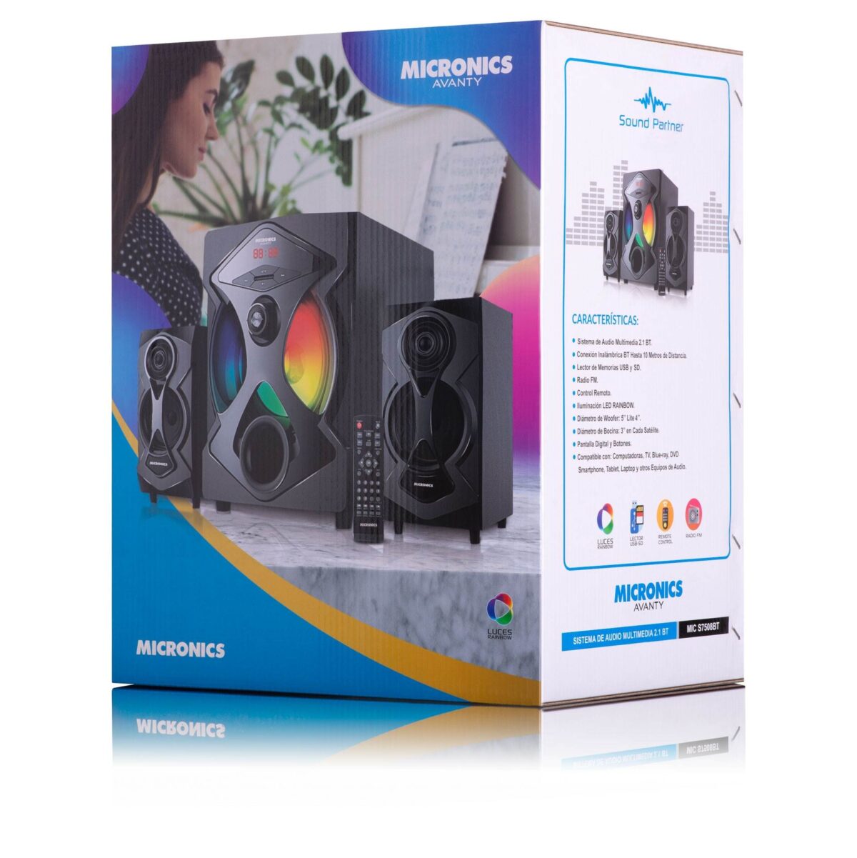 Parlante Micronics Sistema Multimedia 2.1. AVANTY USB/SD Bluetooth - Imagen 4