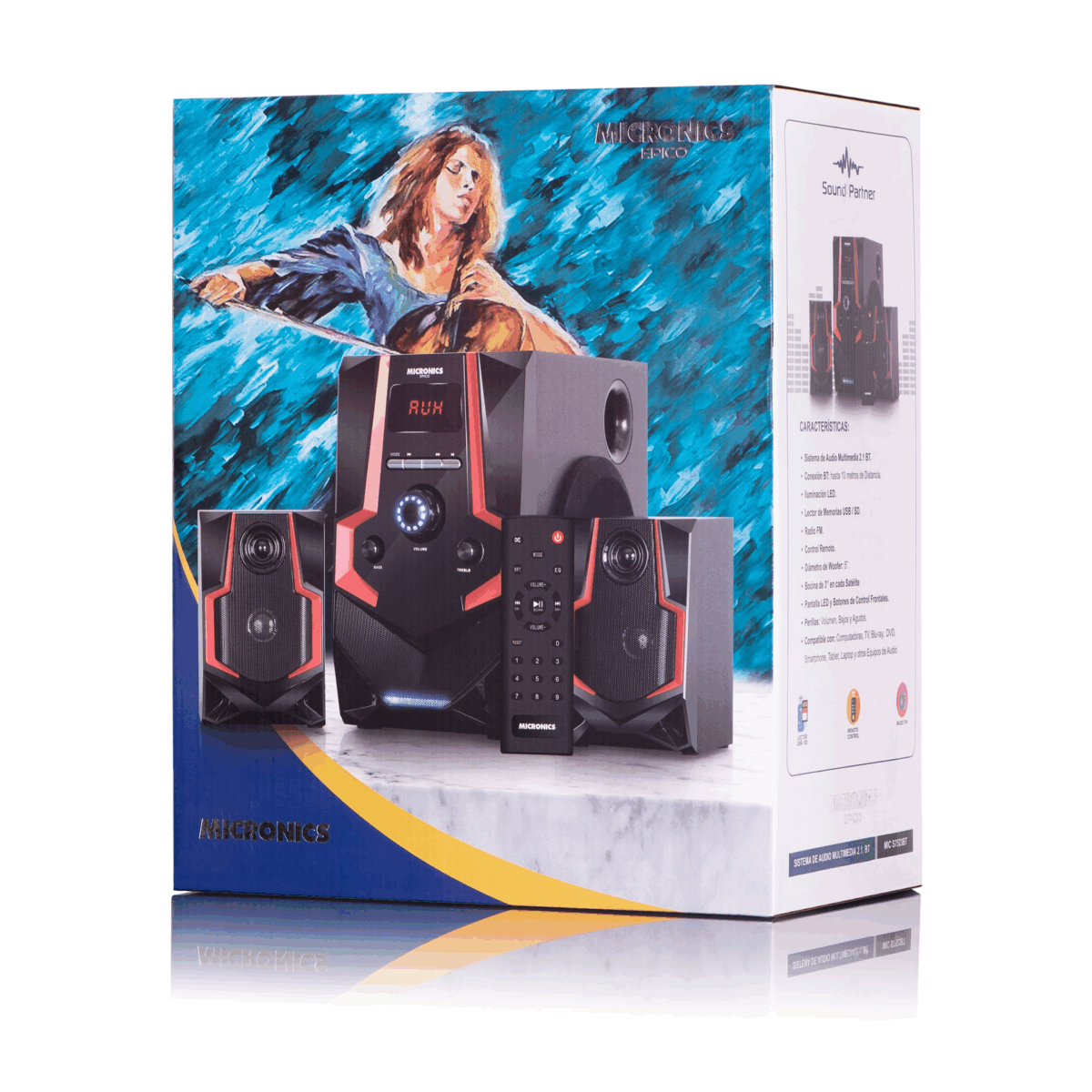 Parlante Micronics Sistema Multimedia 2.1. EPICO USB/SD Bluetooth - Imagen 4