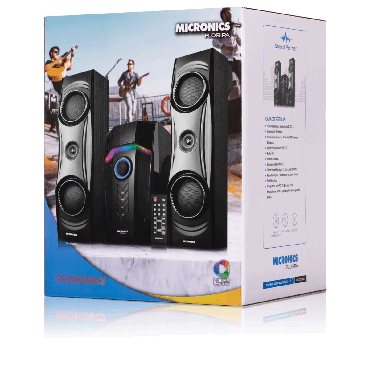 Parlante Micronics Sistema Multimedia 2.1. FLORIPA USB/SD Bluetooth - Imagen 4