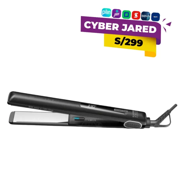 Plancha para cabello profesional GAMA G-Style WL Oxy Active, con placas anchas, control digital de temperatura y tecnología de oxígeno activo.