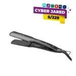 Plancha de cabello profesional GAMA X-Wide (Extra Ancha) 3D Titanio (220V), color negro, con placas de titanio, cuerpo ergonómico y pantalla digital.