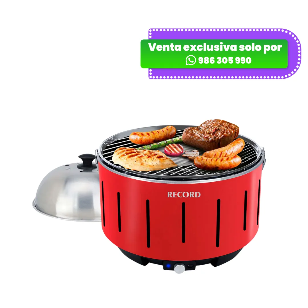 Parrilla portátil RECORD Fast Grill a carbón color rojo modelo REC-CG09-RJ Parrilla portátil RECORD Fast Grill a carbón color rojo modelo REC-CG09-RJ