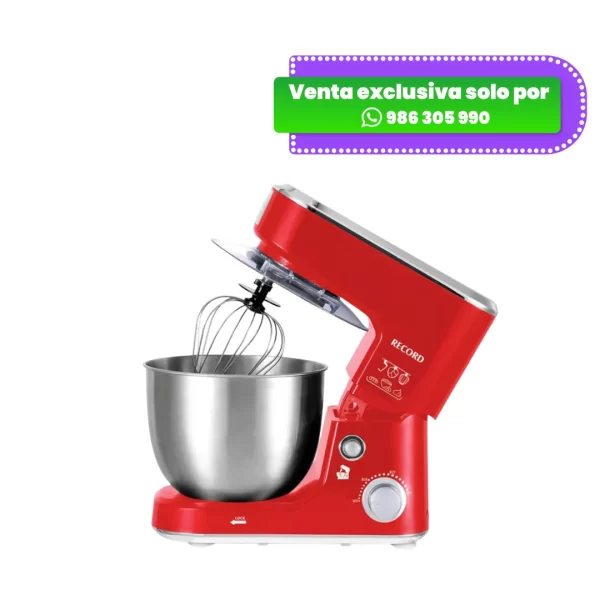 Batidora de pedestal Record REC-INBEAC101RJ color rojo con bowl de acero inoxidable de 5 litros