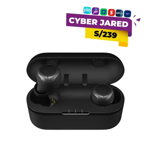 Audífonos intrauditivos True Wireless Panasonic RZ-S300W, color negro, con diseño ergonómico y estuche de carga USB-C.