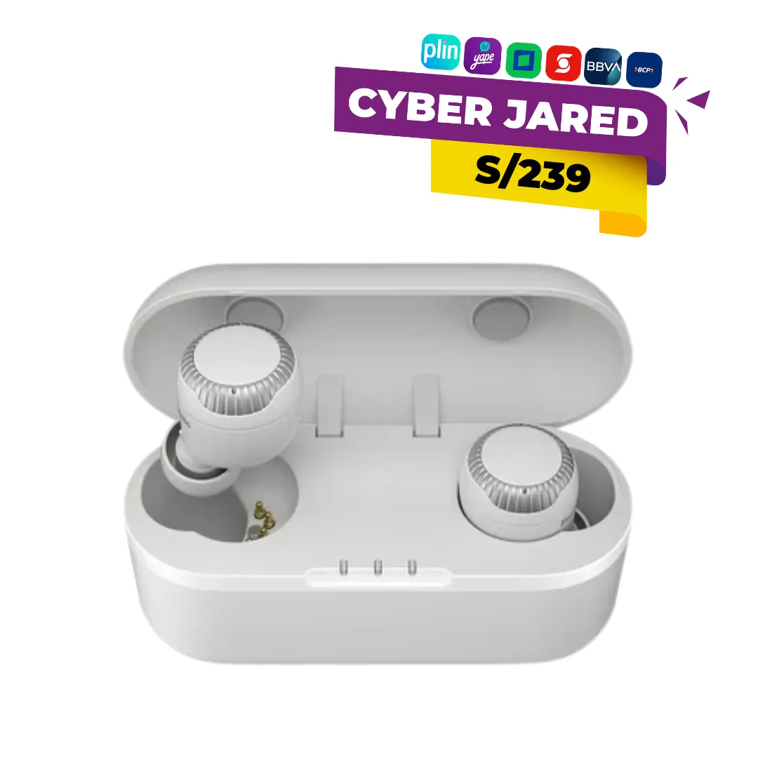 Audífonos intrauditivos True Wireless Panasonic RZ-S300W, color blanco, con diseño ergonómico y estuche de carga USB-C. Audífonos intrauditivos True Wireless Panasonic RZ-S300W, color blanco, con diseño ergonómico y estuche de carga USB-C.