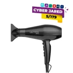 Secadora de cabello GAMA Ultra Ion, de color negro o gris, con motor potente, rejilla de salida de aire y selector de 2 velocidades.