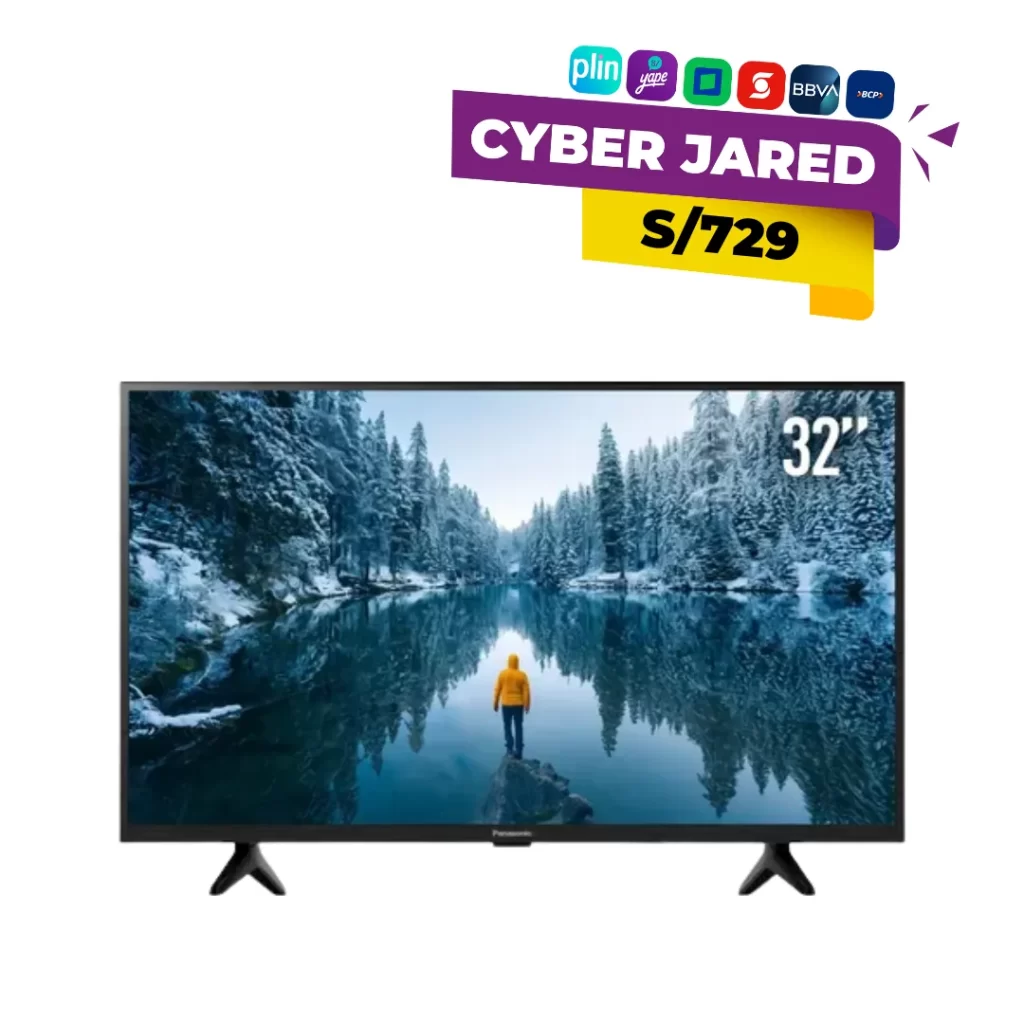 Televisor Smart TV Panasonic TC-32MS600P de 32 pulgadas, color negro, con resolución HD y sistema operativo Android TV.
