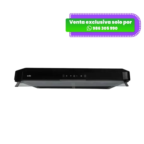 Campana extractora de pared Gaia Sole TURE102CO, de 80 cm de ancho, fabricada en acero inoxidable, con panel de control y filtros metálicos visibles.