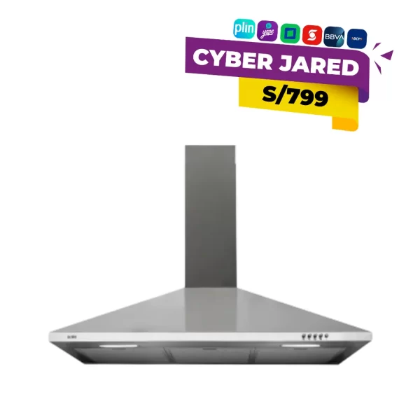 Campana extractora Sole TURE86COV2 plateado con extracción potente, iluminación LED y diseño moderno